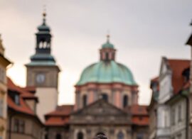 High-class VIP escort Prague in fashionable attire