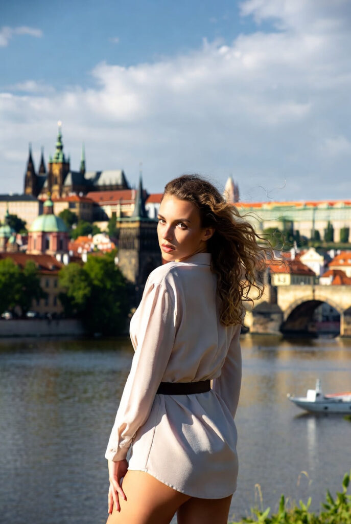 Premium Prague escort in seductive lingerie